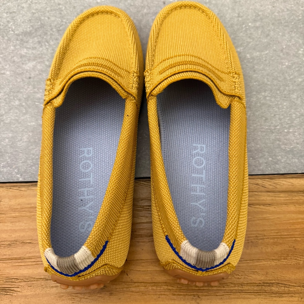 Rothy's The Driver Loafer Mustard Yellow Gold Size 7.5 NWOB - Picture 6 of 11